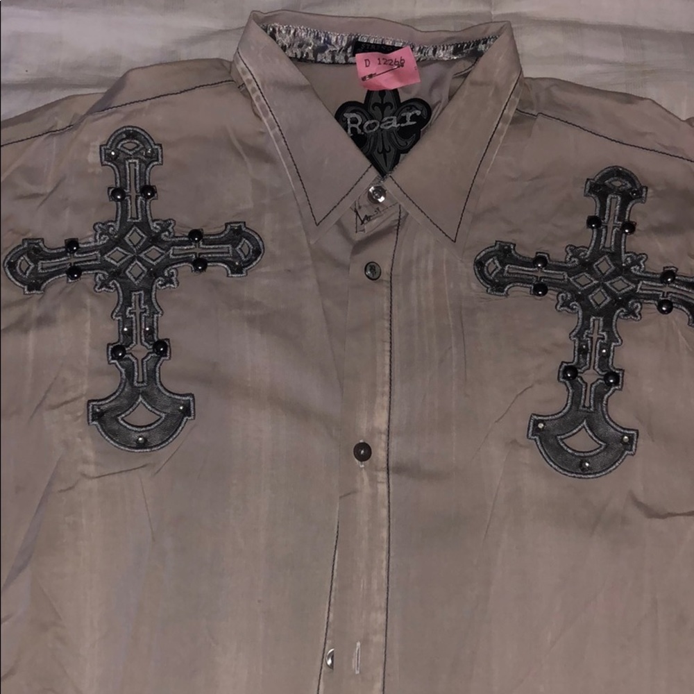 Roar positivity dress shirt